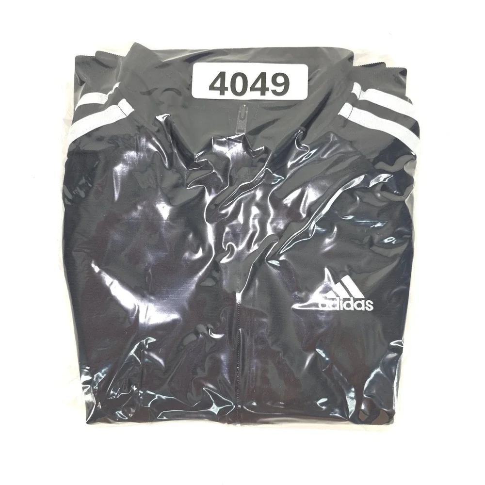 Adidas Tricot‎ Jacket Boys 6 Long Sleeve Big Logo 3 Stripe Center Activewear